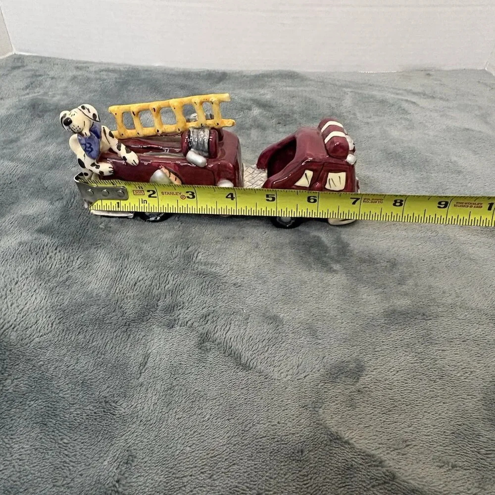 Blue Sky Clayworks Heather Goldminc-Heroes Brigade Firetruck W/ Dalmatian READ